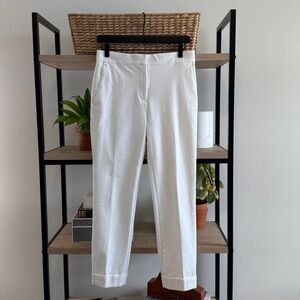 Ann Taylor Mid-Rise White Cuffed Woven Career Dress Pant Trouser, 2